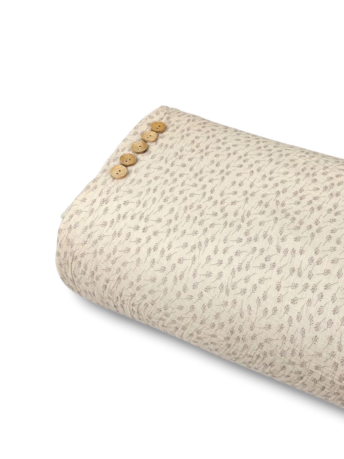 *Unique Design* Cotton Muslin Dainty Sprigs Beige