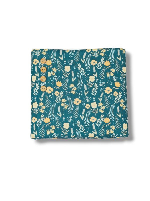 *Unique Design* Willow Ribbed Knit Fall Fern Floral Dark Teal