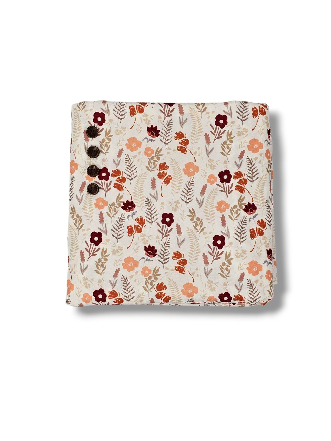*Unique Design* Cloud Poly Fall Fern Floral Burgundy/White