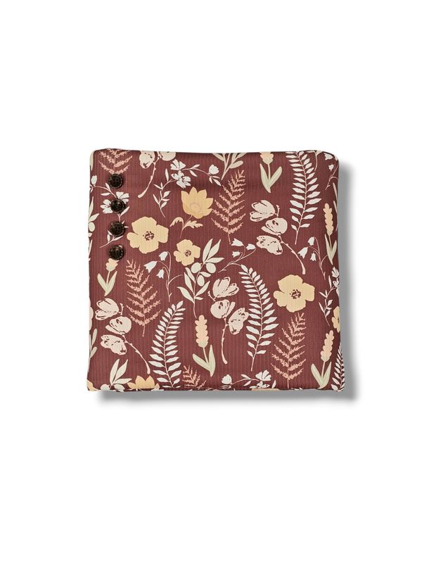 *Unique Design* Willow Ribbed Knit Fall Fern Floral Burgundy