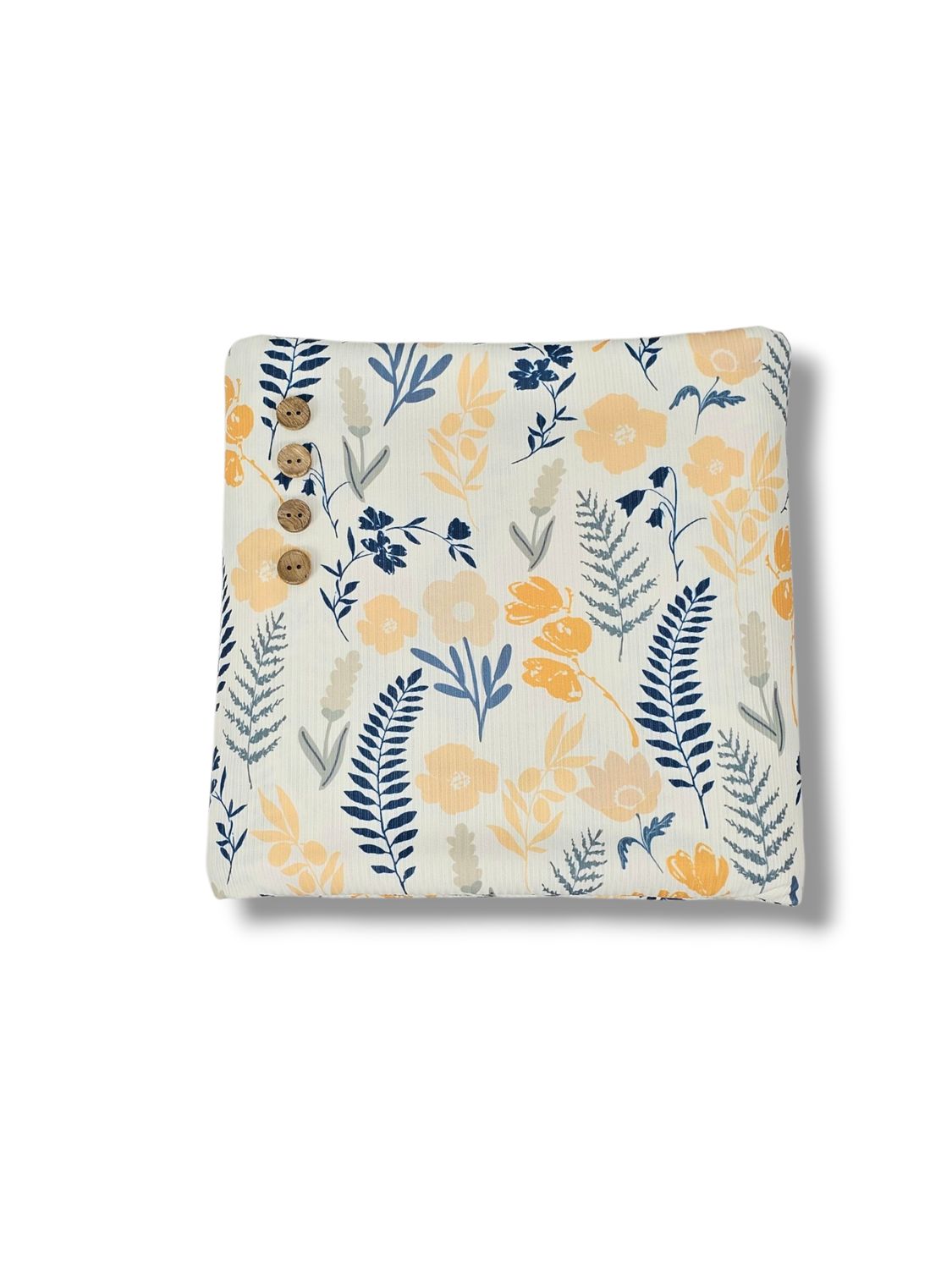 *Unique Design* Willow Ribbed Knit Fall Fern Floral Navy/Yellow