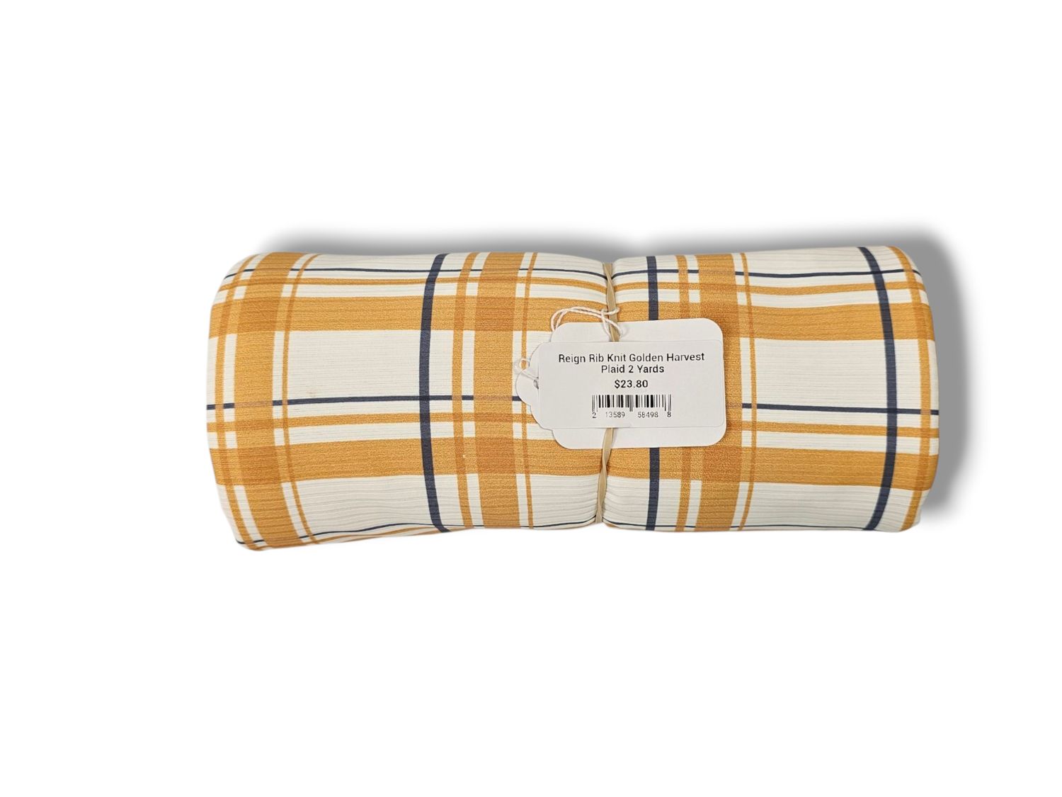 Reign Rib Knit Golden Harvest Plaid 2 Yards