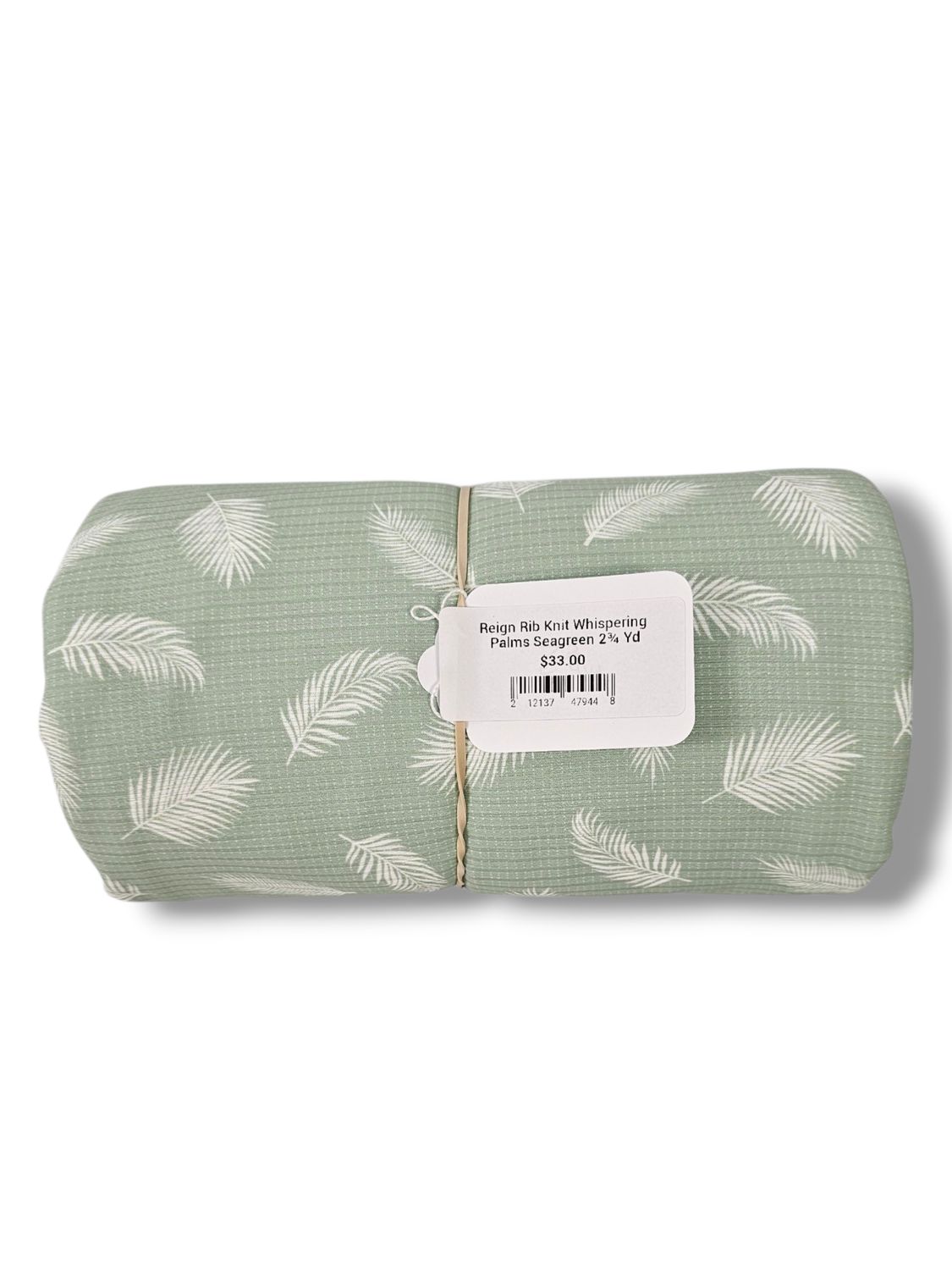 Reign Rib Knit Whispering Palms Seagreen 2¾ Yd