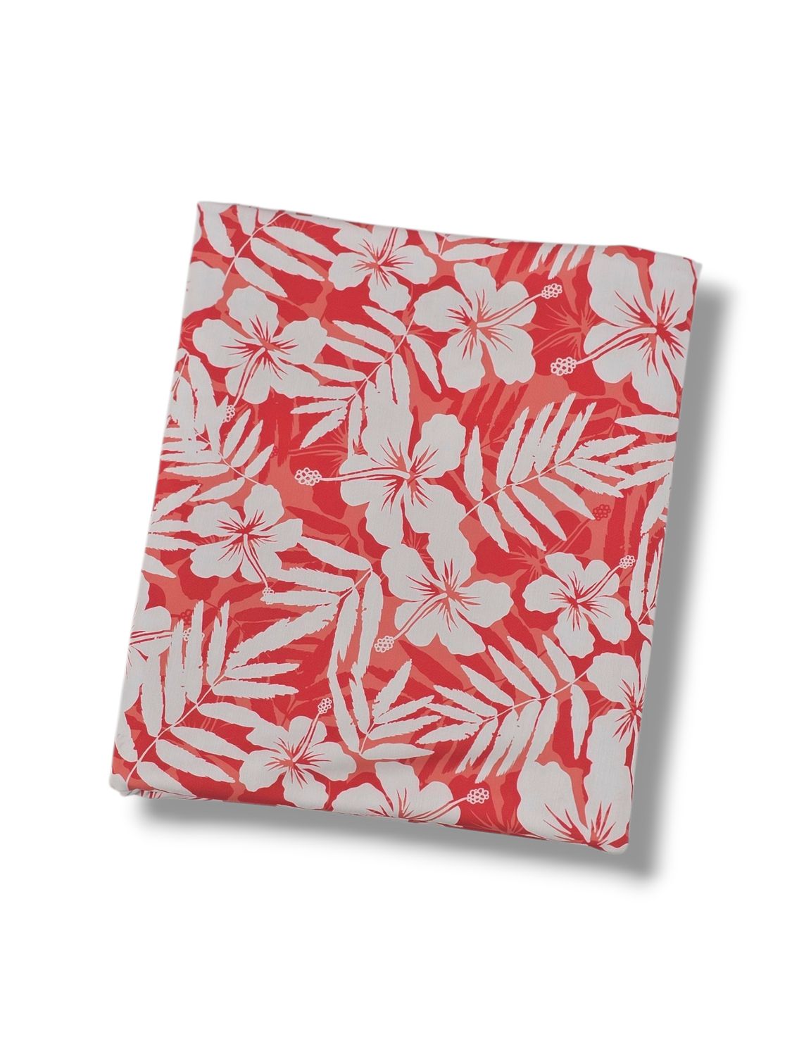 *Unique Design* Tricot Knit Hibiscus Coral