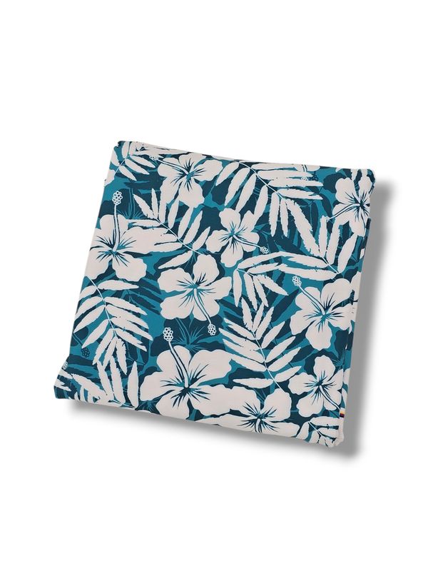 *Unique Design* Tricot Knit Hibiscus Teal