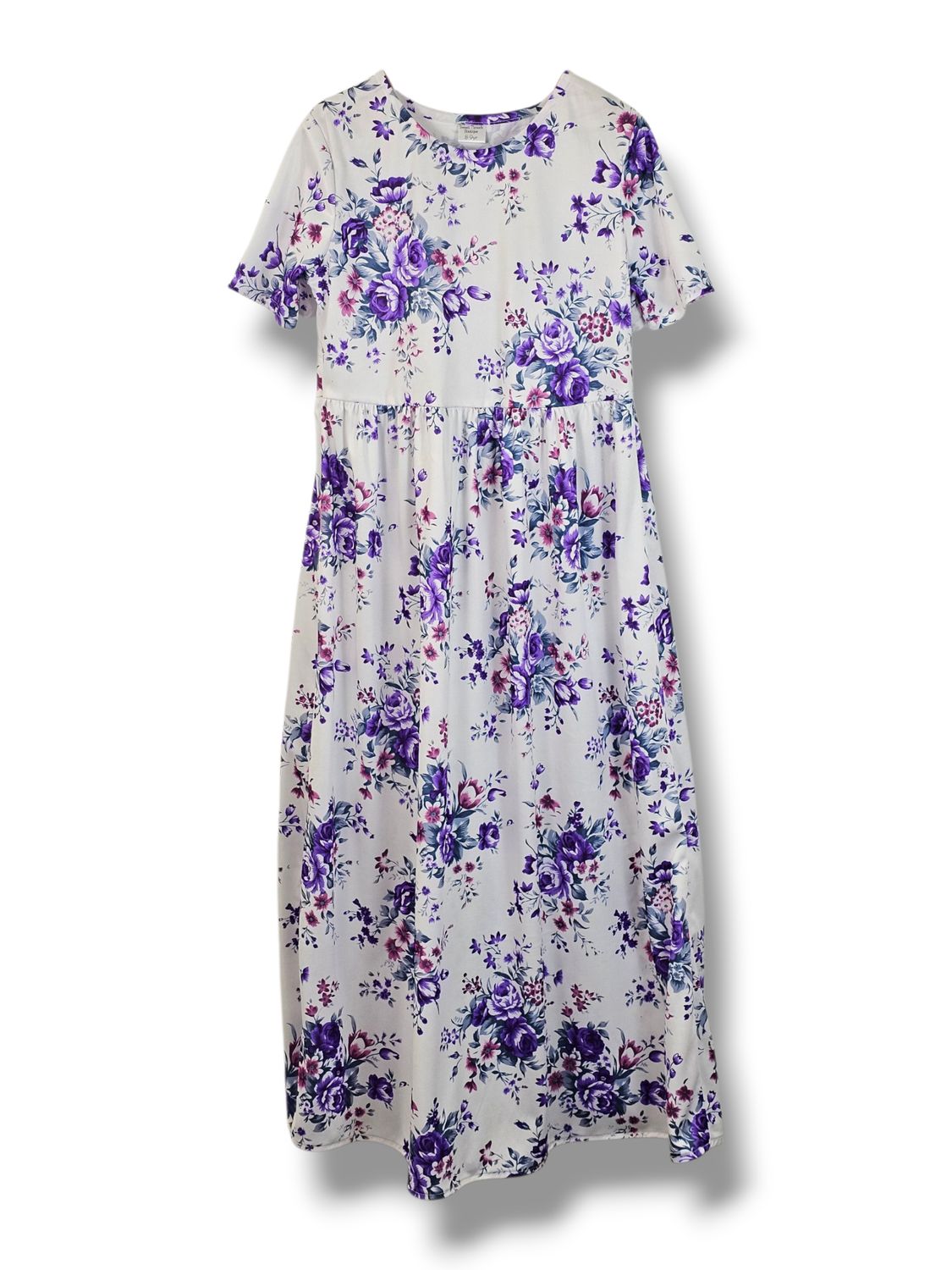 8-9 Year Knit Dress Deep Purple Roses