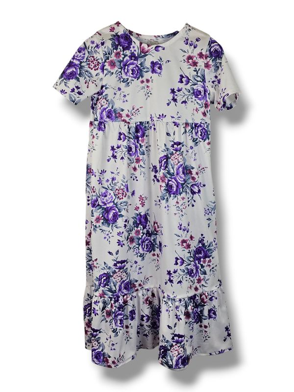 4-5 Year Knit Dress Deep Purple Roses