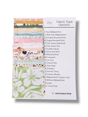 Fabric Type Sample Sheet