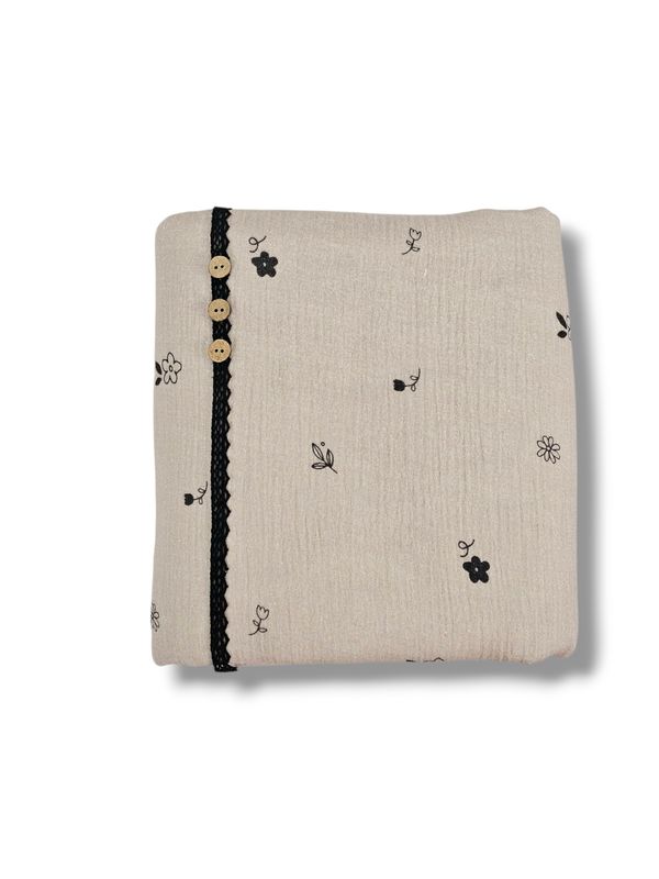 *Unique Design* Cotton Muslin Daisy Dust Beige