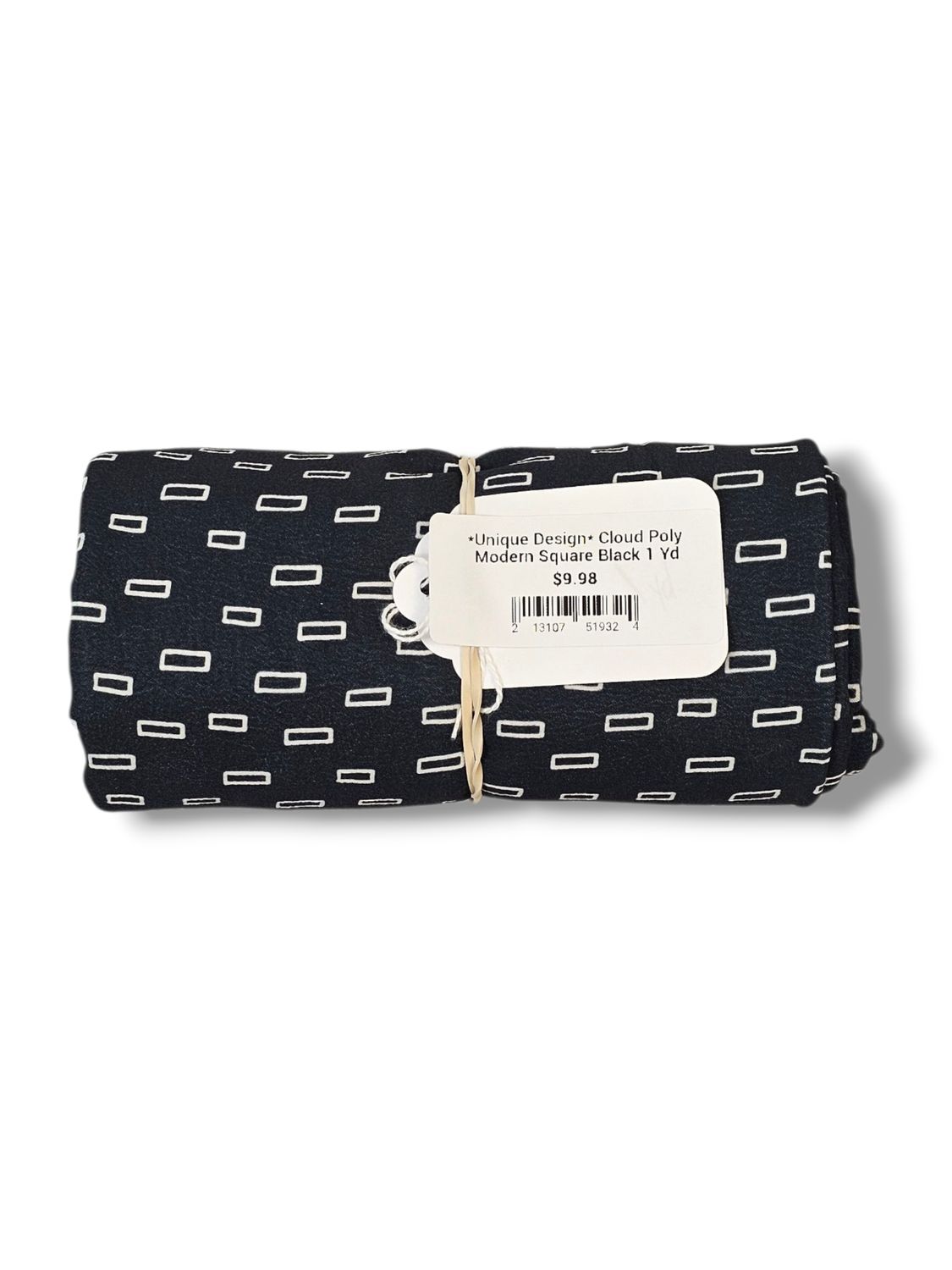 *Unique Design* Cloud Poly Modern Square Black 1 Yd