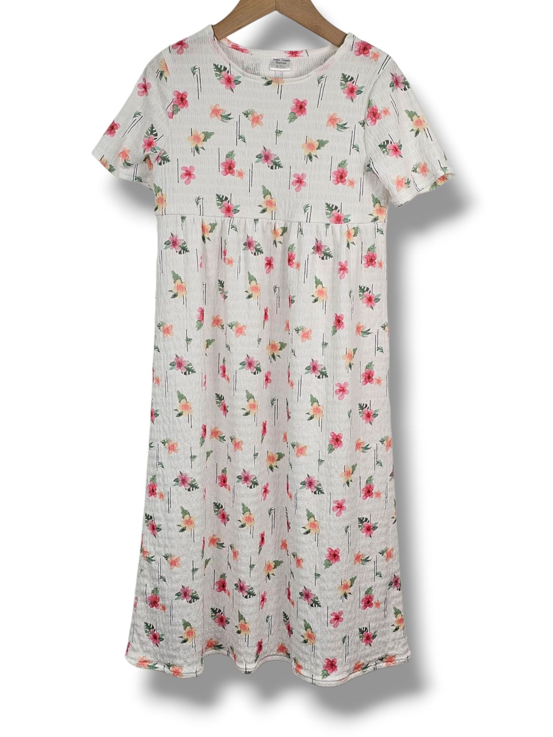 4-5 Yr Dress Stretch Crepe Hibiscus Floral