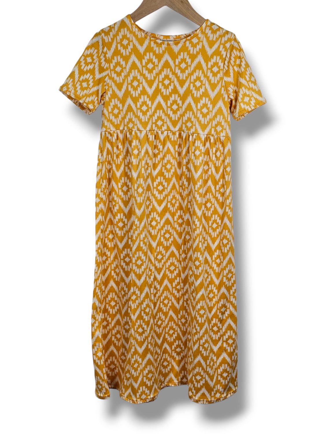 4-5 Yr Dress Double Brushed Chevron Sunshine