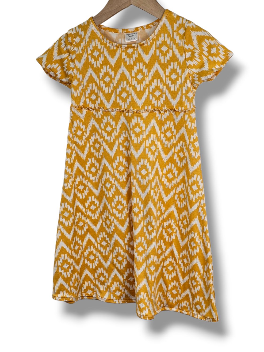 18-24 Month Dress Double Brushed Chevron Sunshine
