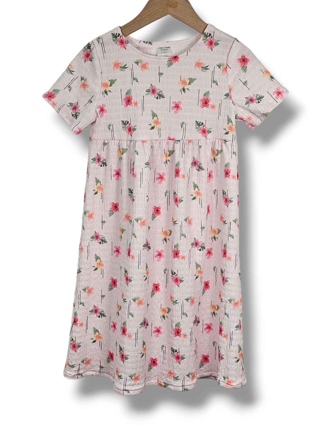 2-3 Yr Dress Stretch Crepe Hibiscus Floral