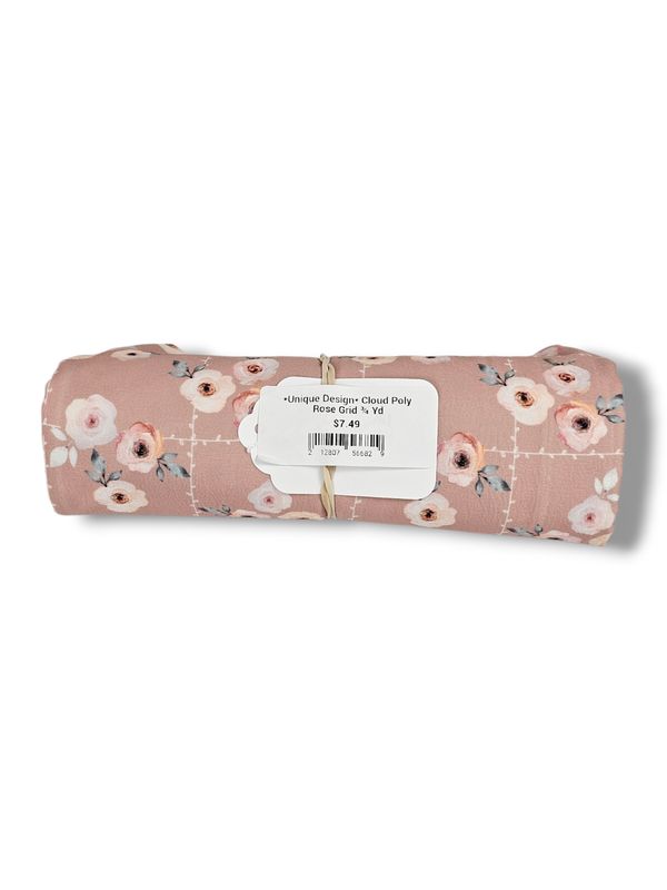 *Unique Design* Cloud Poly Rose Grid ¾ Yd