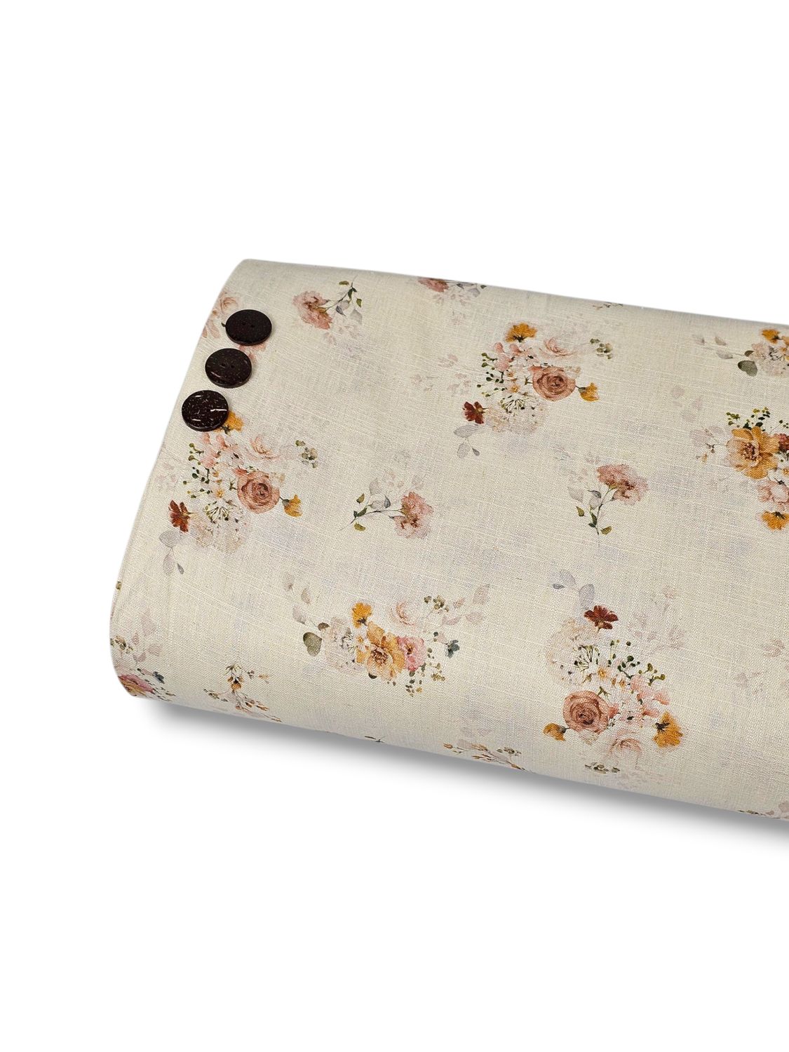 *Unique Design* Linen Golden Rose Bouquet White