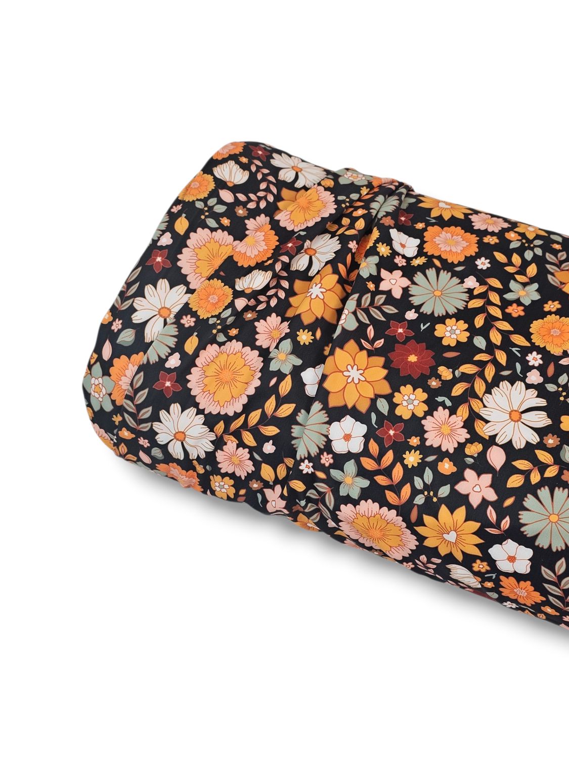 *Unique Design* Tricot Knit Retro Blooms Black