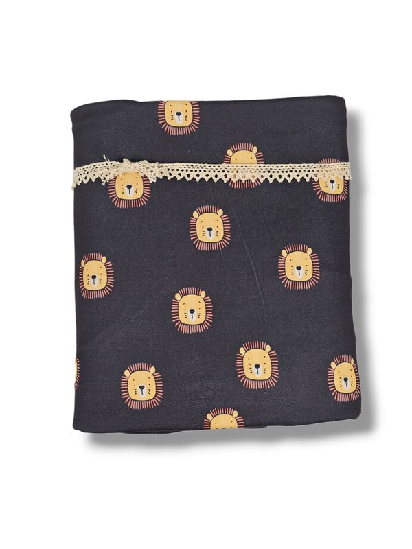 * Unique Design * Double Brushed Poly Little Lion Black