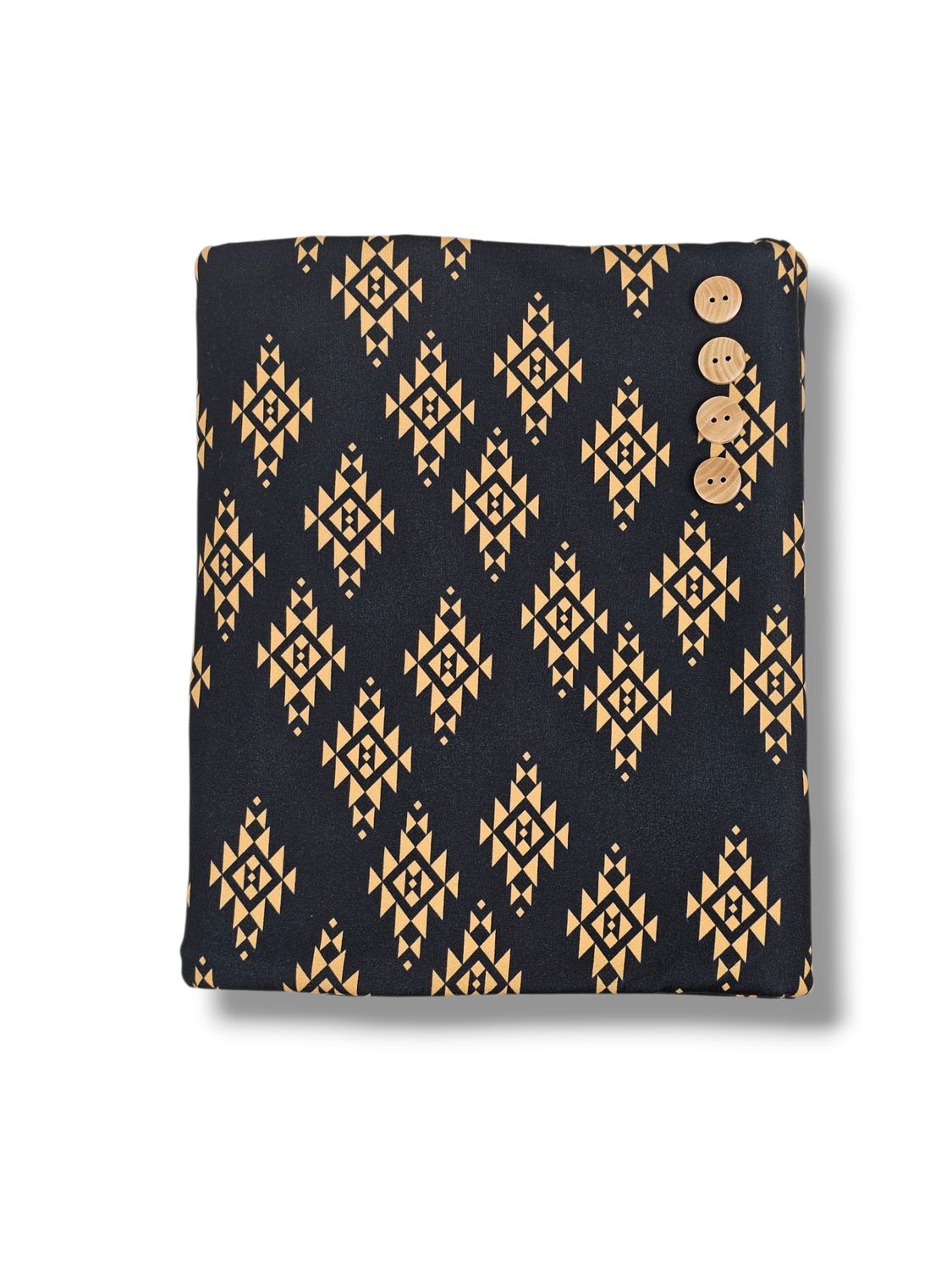 *Unique Design* Double Brushed Poly Black &amp; Gold Aztec