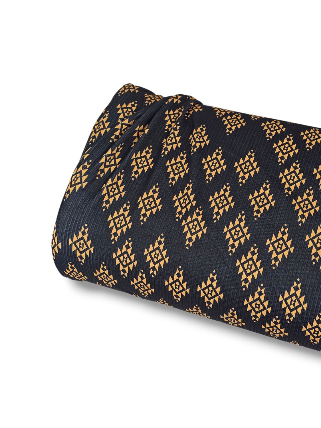 *Unique Design* Willow Ribbed Knit Black and Gold Aztec