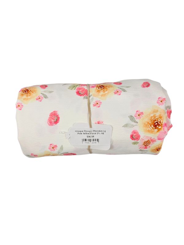 *Unique Design* Pineskin Lg Pink Yellow Floral 3⅔ Yd