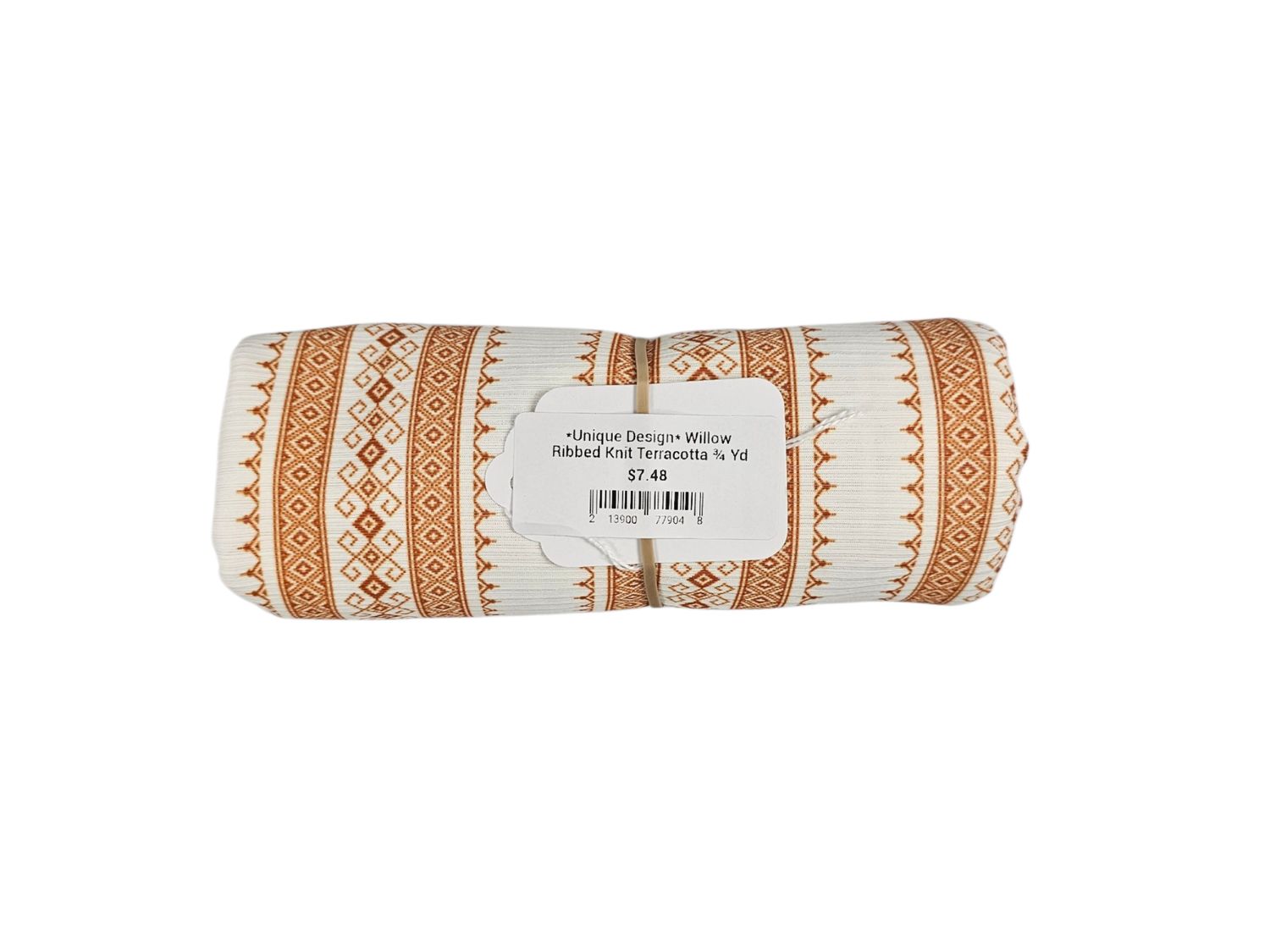 *Unique Design* Willow Ribbed Knit Terracotta Diamond ¾ Yd