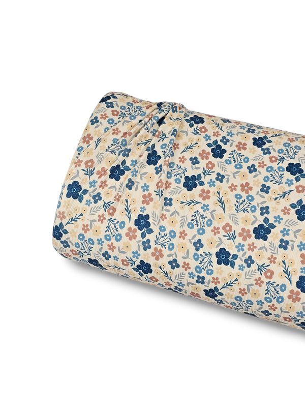 *Unique Design* Willow Ribbed Knit Posie Patch Blue