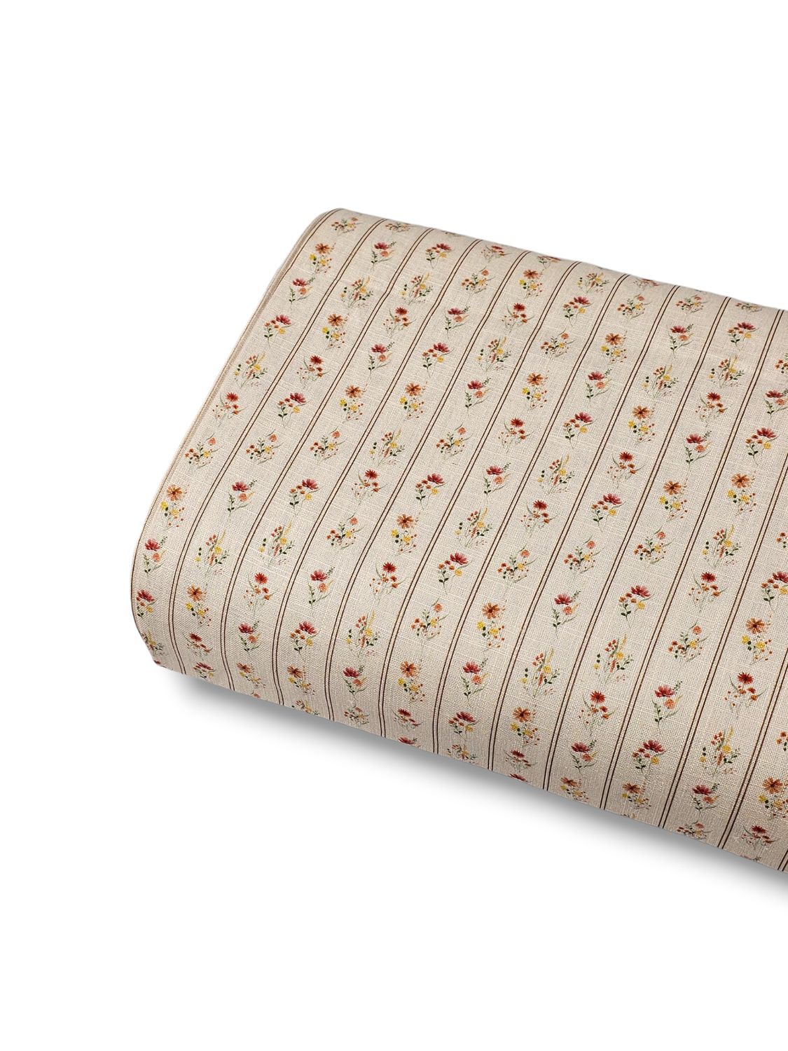 *Unique Design* Linen Dainty Daisy Stripe Cream