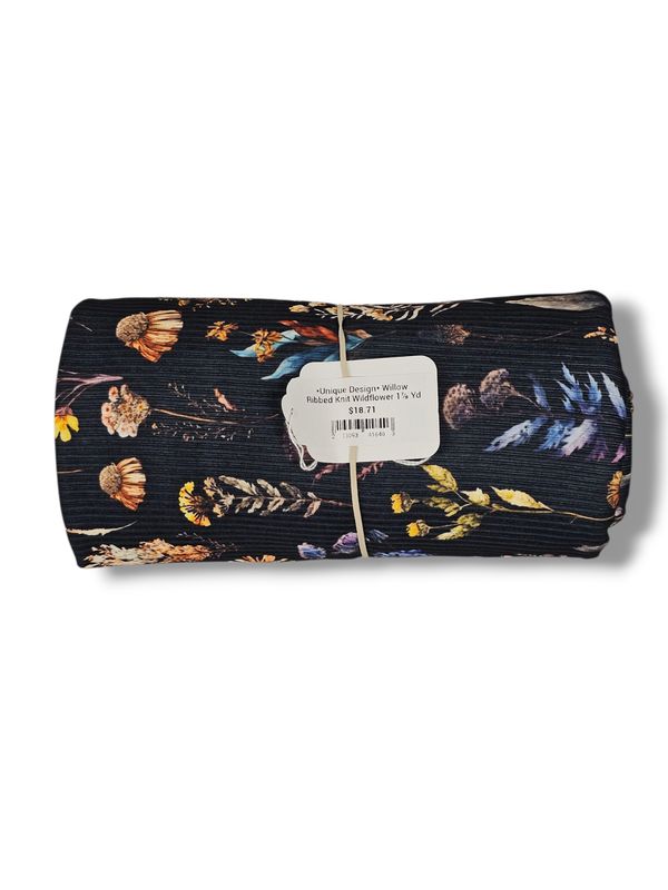 *Unique Design* Willow Ribbed Knit Wildflower 1⅞ Yd