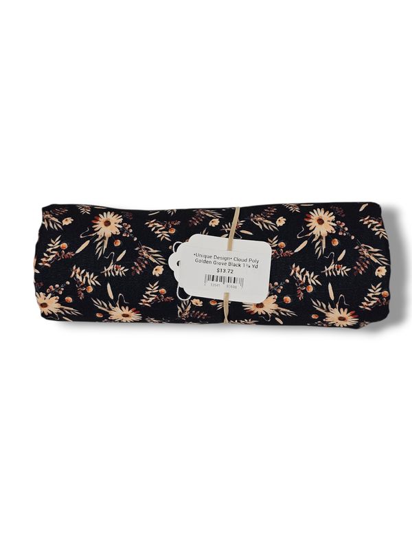 *Unique Design* Cloud Poly Golden Grove Black 1⅜ Yd