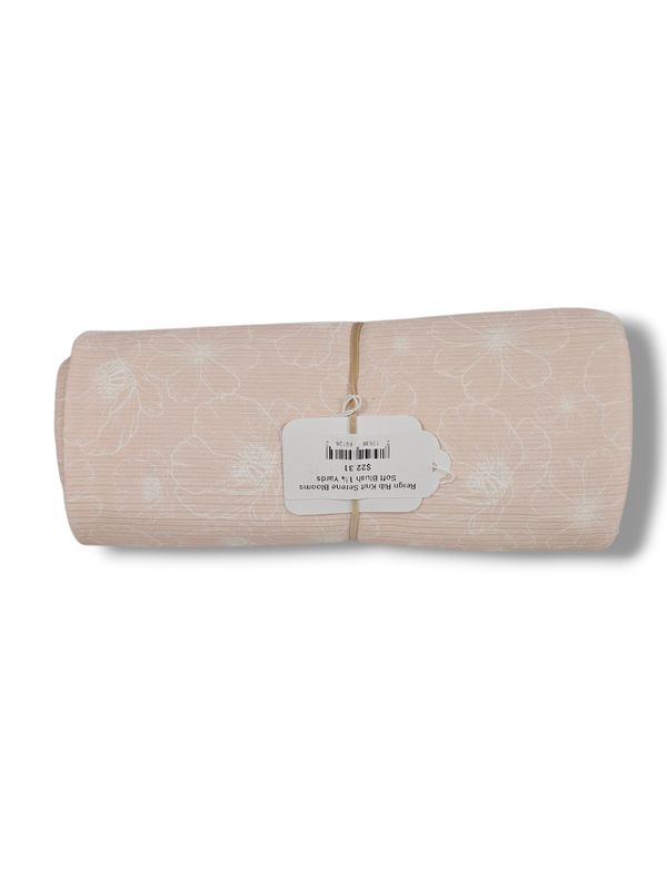 Reign Rib Knit Serene Blooms Soft Blush 1⅞ Yards