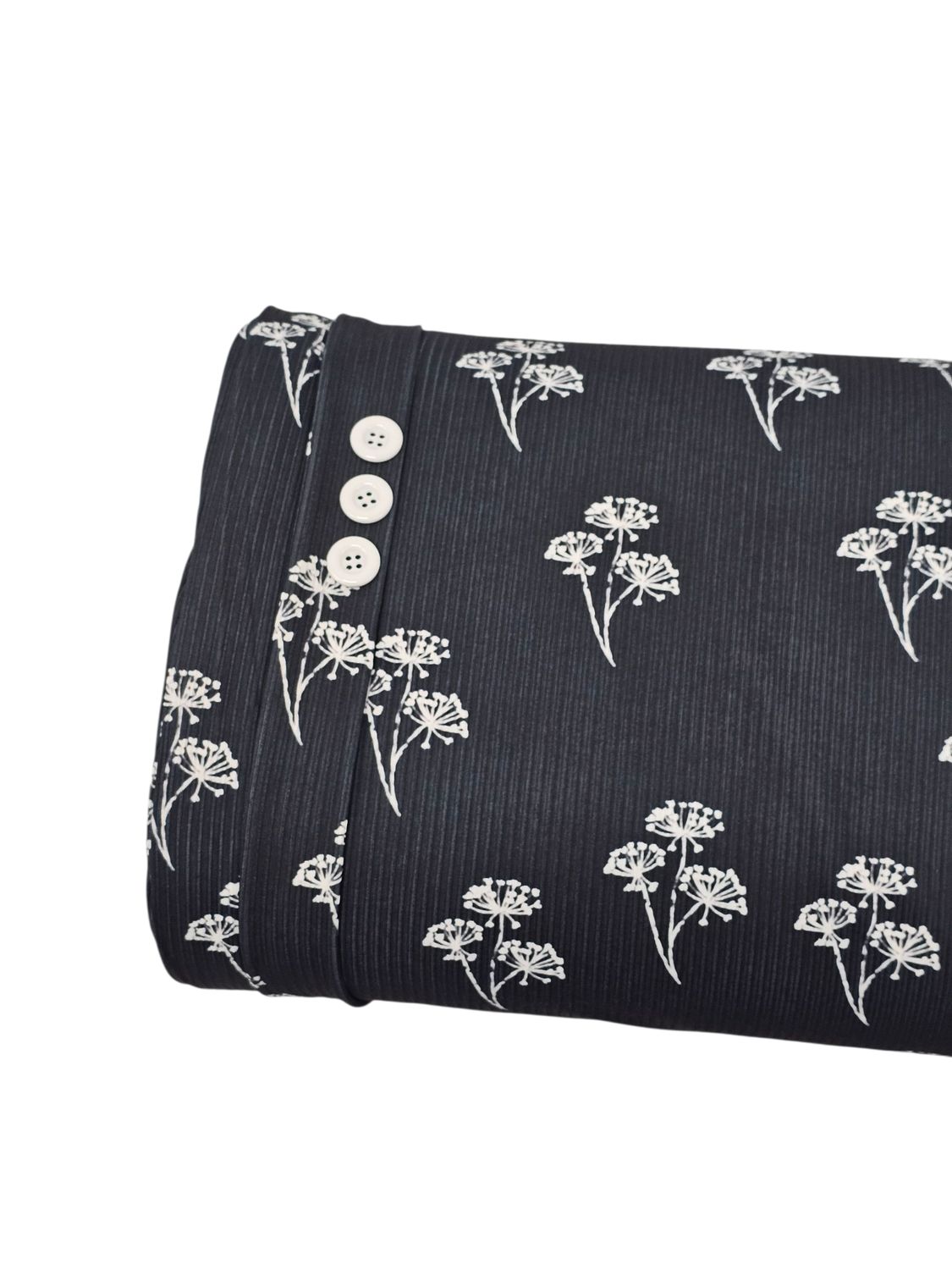 *Unique Design* Willow Ribbed Knit Pappus Blooms Black