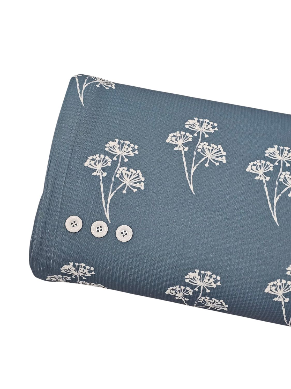 *Unique Design* Willow Ribbed Knit Pappus Blooms Slate Blue