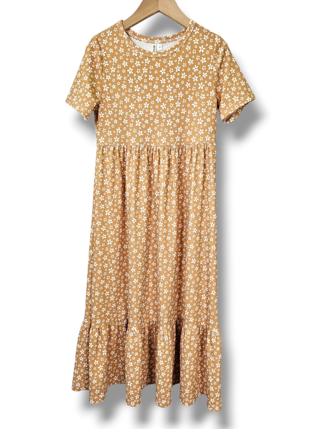 Size 6 Reign Rib Knit Dress Sweet Daisies Goldenrod