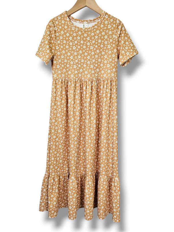 Size 6 Reign Rib Knit Dress Sweet Daisies Goldenrod