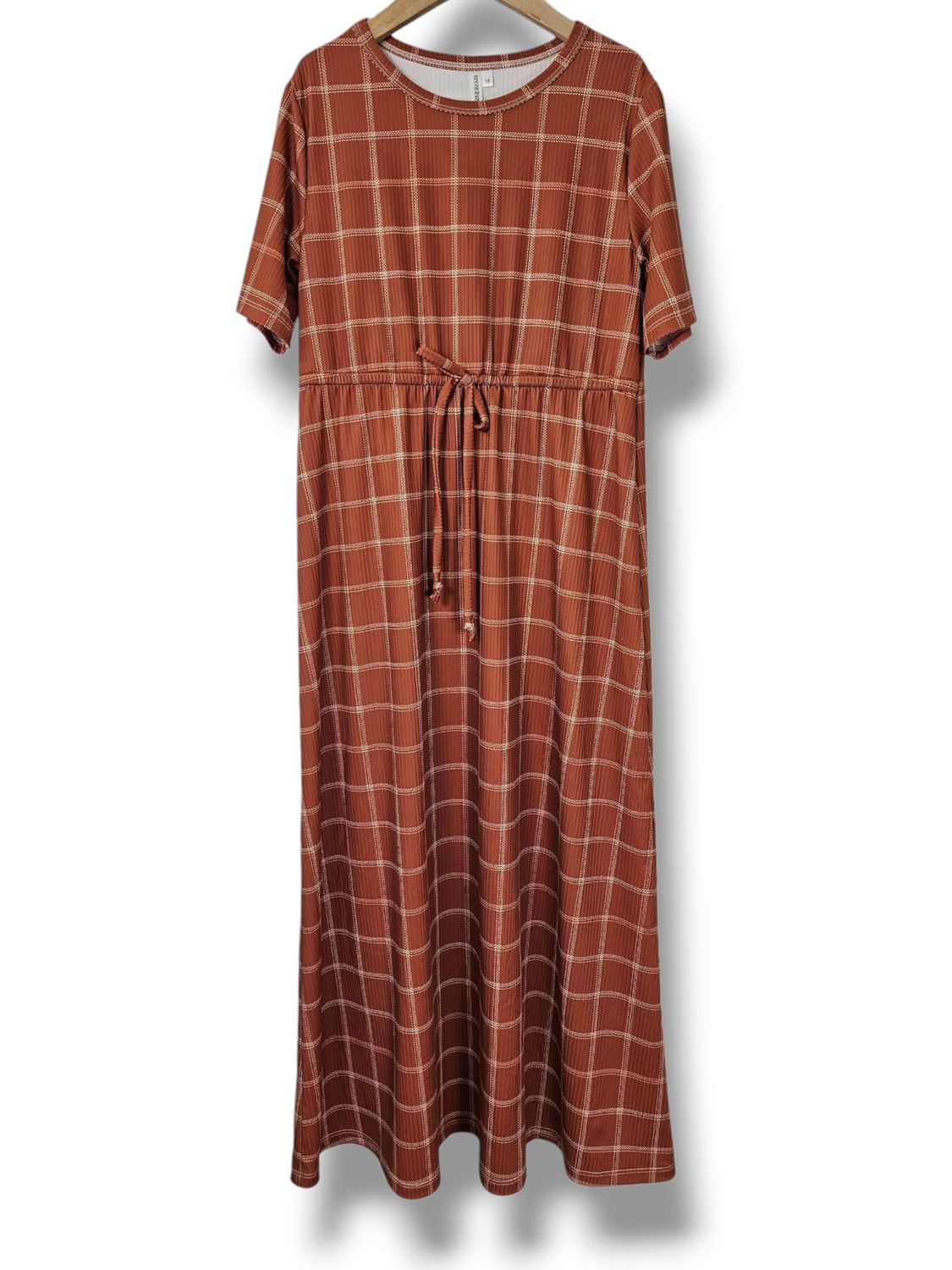 Size 10 Reign Rib Knit Dress Basic Tartan Rust