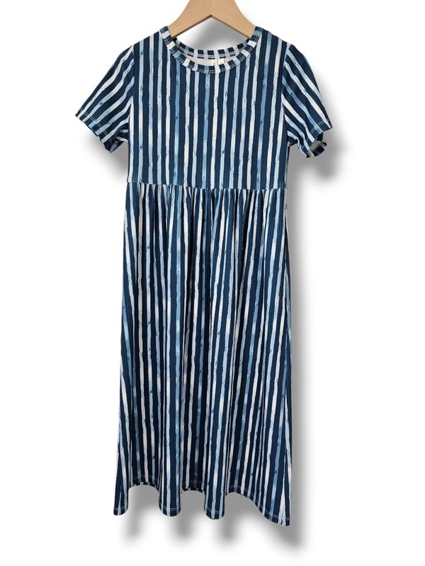 Size 5 Willow Ribbed Knit Coastal Stripe Navy