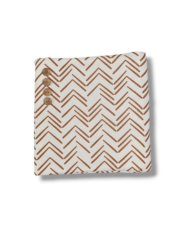 *Unique Design* Willow Ribbed Knit Chevron Sketch Rust