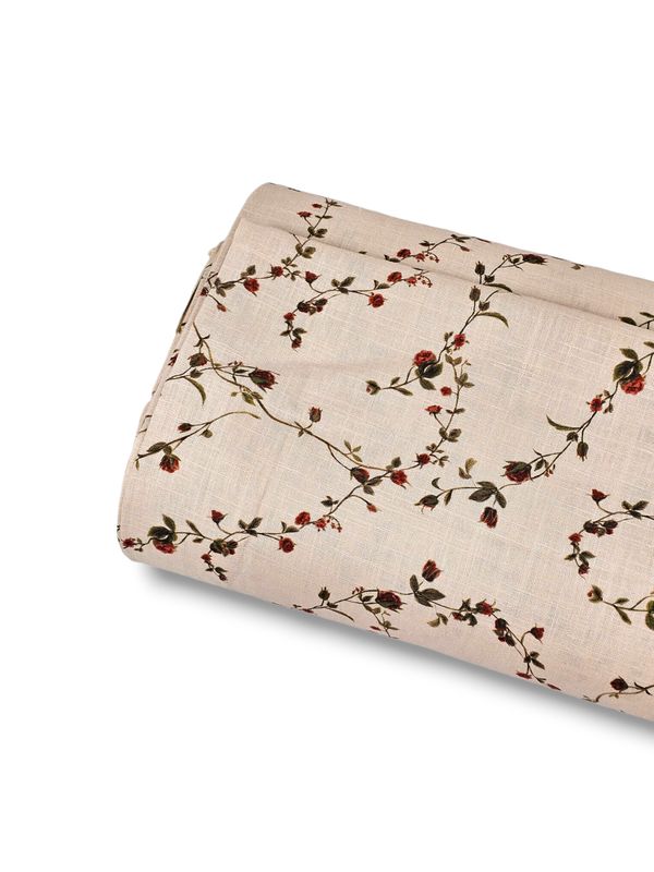 *Unique Design* Linen Vintage Rose Garden Cream