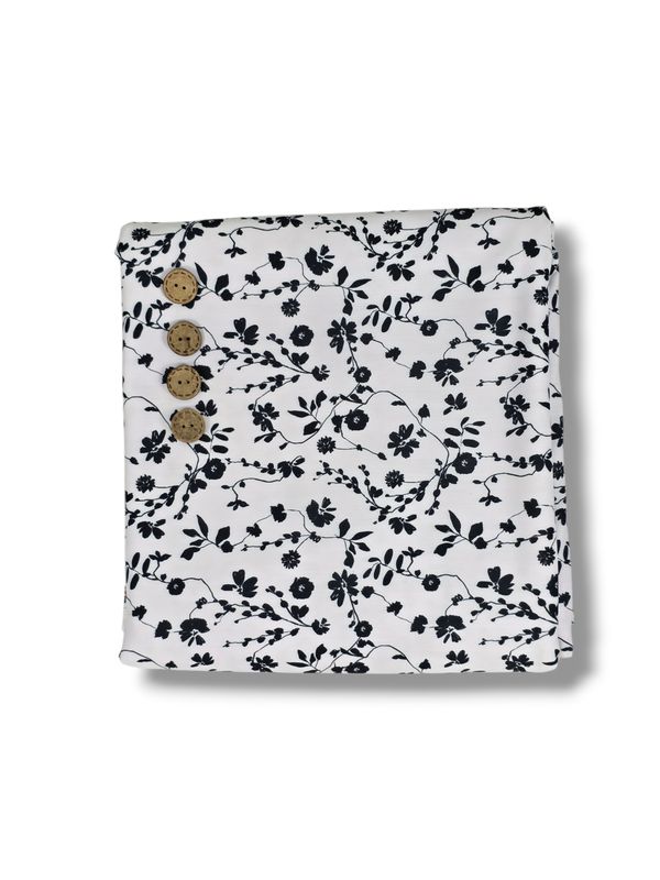 *Unique Design* Tricot Knit Ivy Blooms White