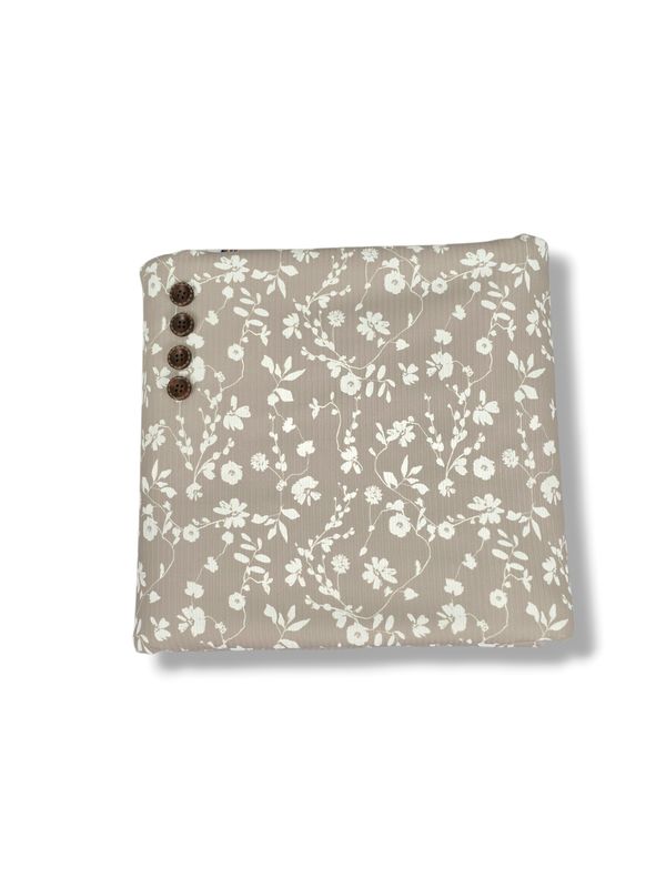 *Unique Design* Willow Ribbed Knit Ivy Blooms Taupe