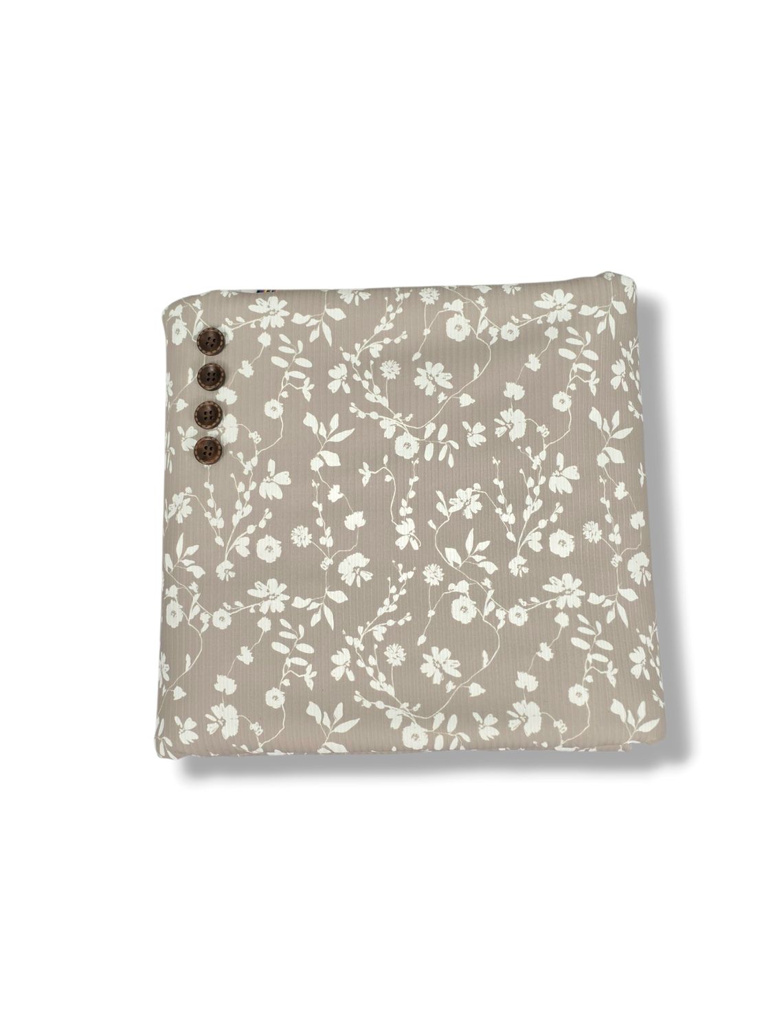 *Unique Design* Willow Ribbed Knit Ivy Blooms Taupe