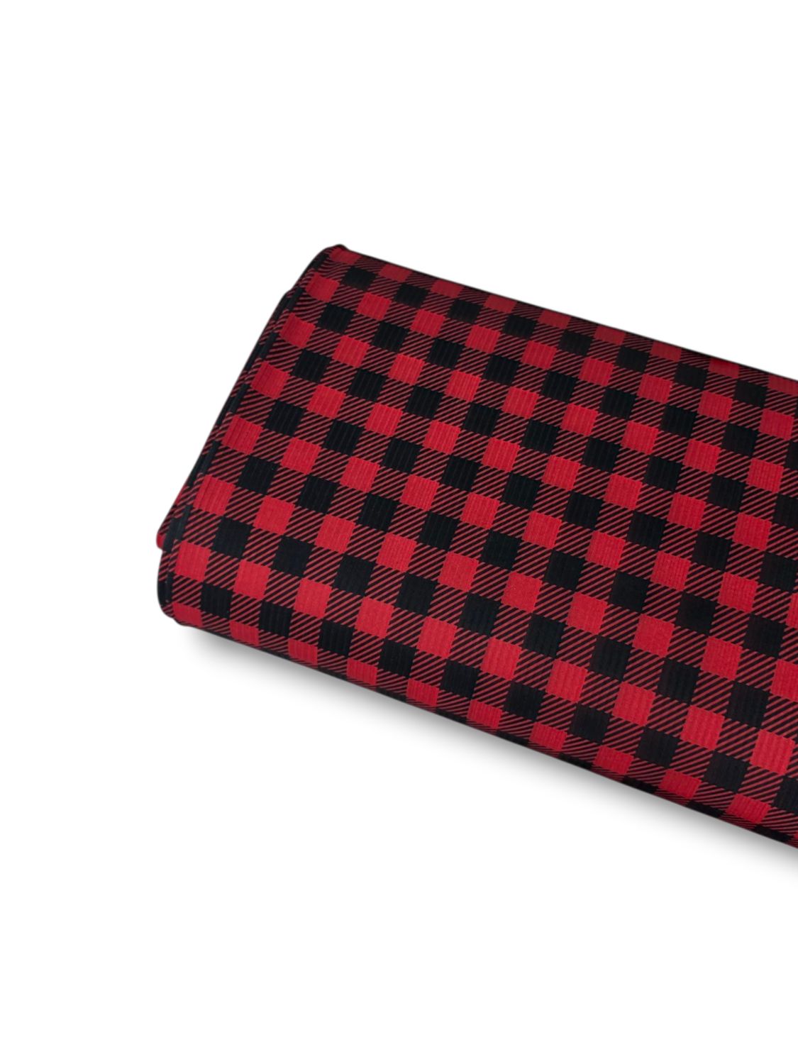 *Unique Design* Willow Ribbed Knit Black Gingham Red