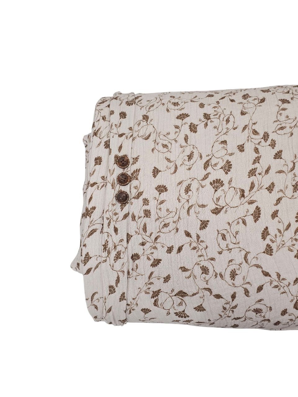 * Unique Design * Cotton Muslin Vintage Vines Khaki