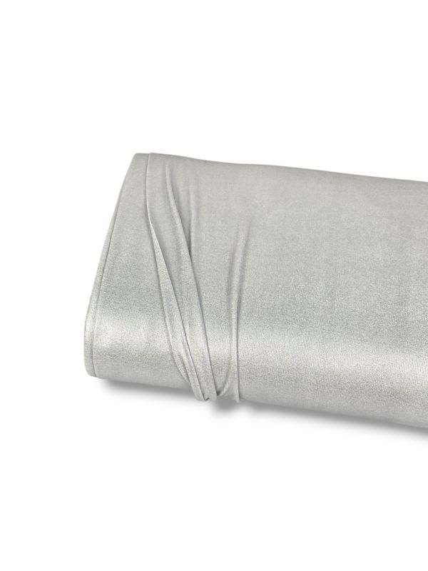 Foil Rib Jersery Knit Silver