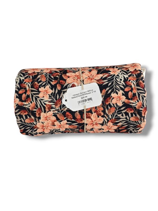 *Unique Design* Willow Ribbed Knit Wildflower 3 Yd