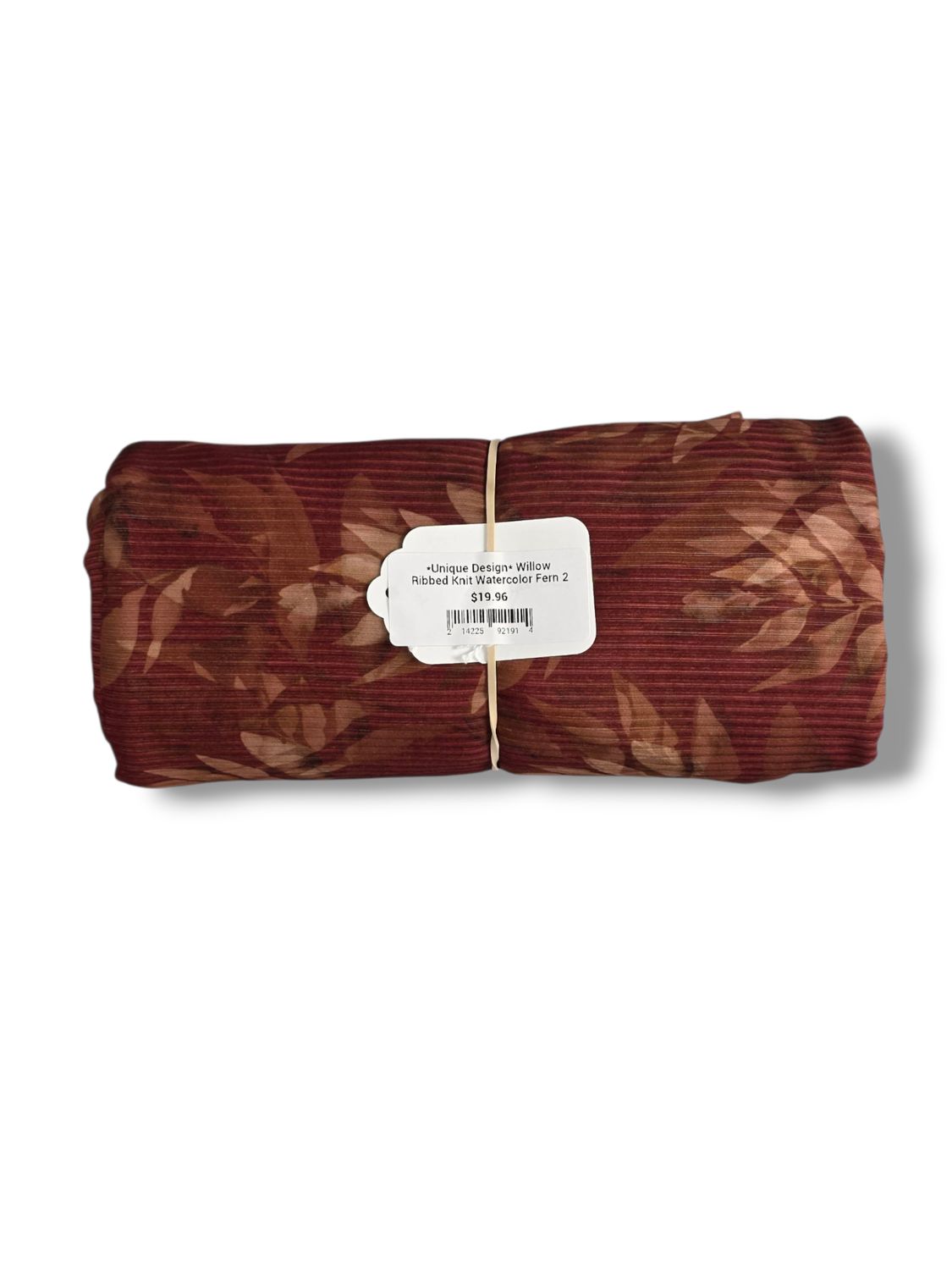 *Unique Design* Willow Ribbed Knit Watercolor Fern 2 Yd