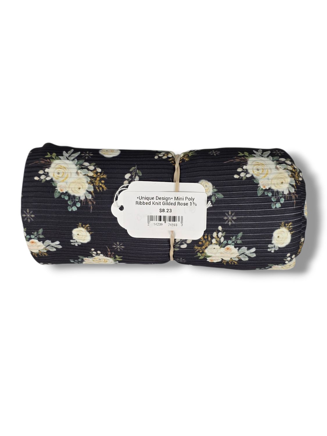 *Unique Design* Mini Poly Ribbed Knit Gilded Rose 1⅜ Yd