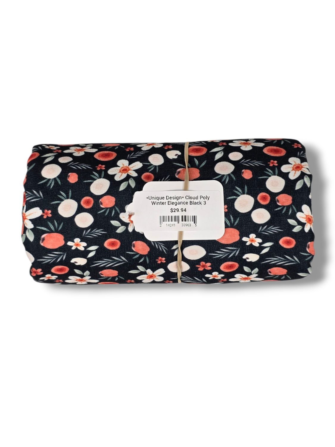 *Unique Design* Cloud Poly Winter Elegance Black 3 Yards