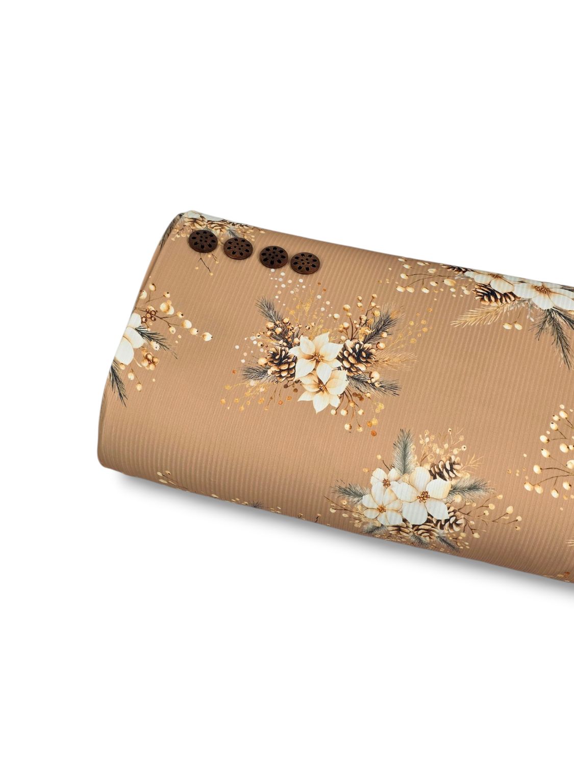 *Unique Design* Willow Ribbed Knit Pinecone Poinsetta Bouquets Taupe